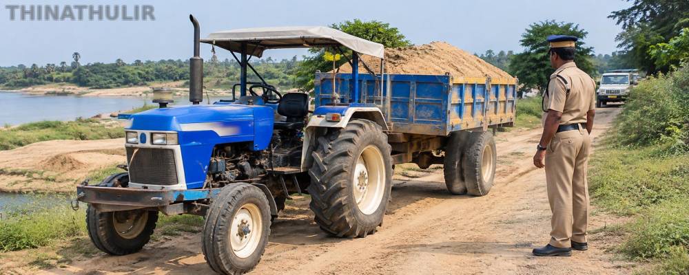 மணல் கடத்தலை தடுக்க முயன்றபோது சப்-இன்ஸ்பெக்டருக்கு நேர்ந்த சோகம்...!