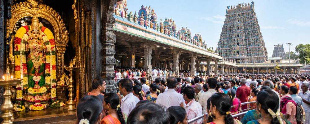 மண்டல பூஜை நிறைவு: மீனாட்சி அம்மன் கோவிலில் ஒரே நாளில் 1 லட்சத்துக்கும் மேற்பட்டோர் தரிசனம்