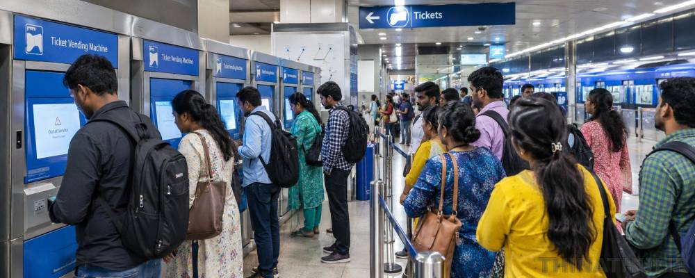 சென்னை மெட்ரோ ரெயில் டிக்கெட் எடுப்பதில் சிக்கல்: பயணிகள் தவிப்பு