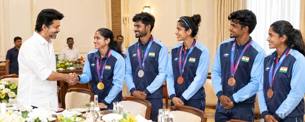 ஆசிய போட்டியில் பதக்கம் வென்றவர்களுக்கு விருந்தளிக்கும் முதல்-அமைச்சர் விஜய்