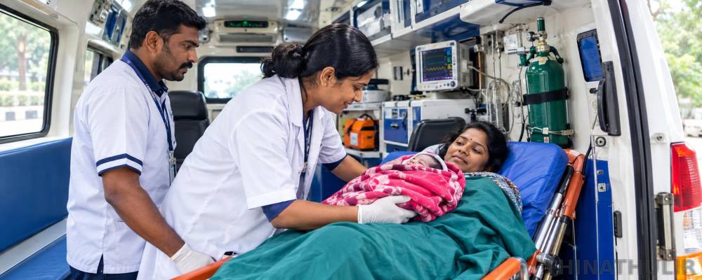 தாம்பரம் அருகே 108 ஆம்புலன்ஸில் பிரசவம்: பெண் குழந்தை பிறந்தது