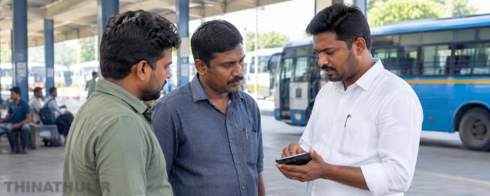 பெண்களிடம் தவறாக நடந்துகொண்டதாக புகார்: தனியார் பேருந்து ஊழியர்களுக்கு தவெக எம்.எல்.ஏ செல்வம் நடவடிக்கை