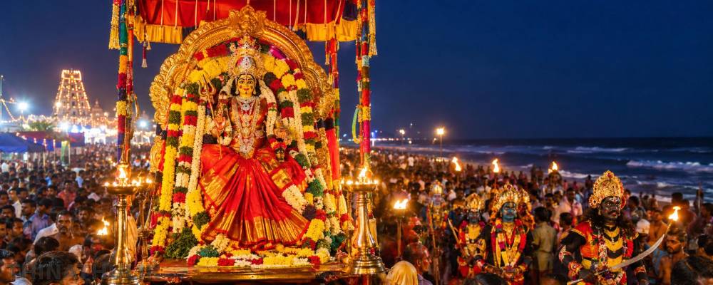 குலசேகரன்பட்டினம் தசரா திருவிழா: முத்தாரம்மன் கோவிலில் இன்று நள்ளிரவு சூரசம்ஹாரம் – 3,700 போலீசார் பாதுகாப்பு