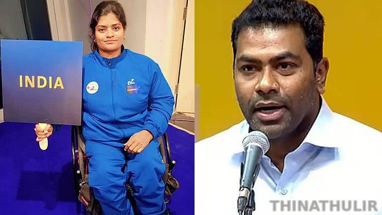 பாரா ஆசிய விளையாட்டில் வெள்ளி வென்ற தமிழக வீராங்கனைக்கு ரூ.50 லட்சம்! ஆதவ் அர்ஜுனா வாழ்த்து